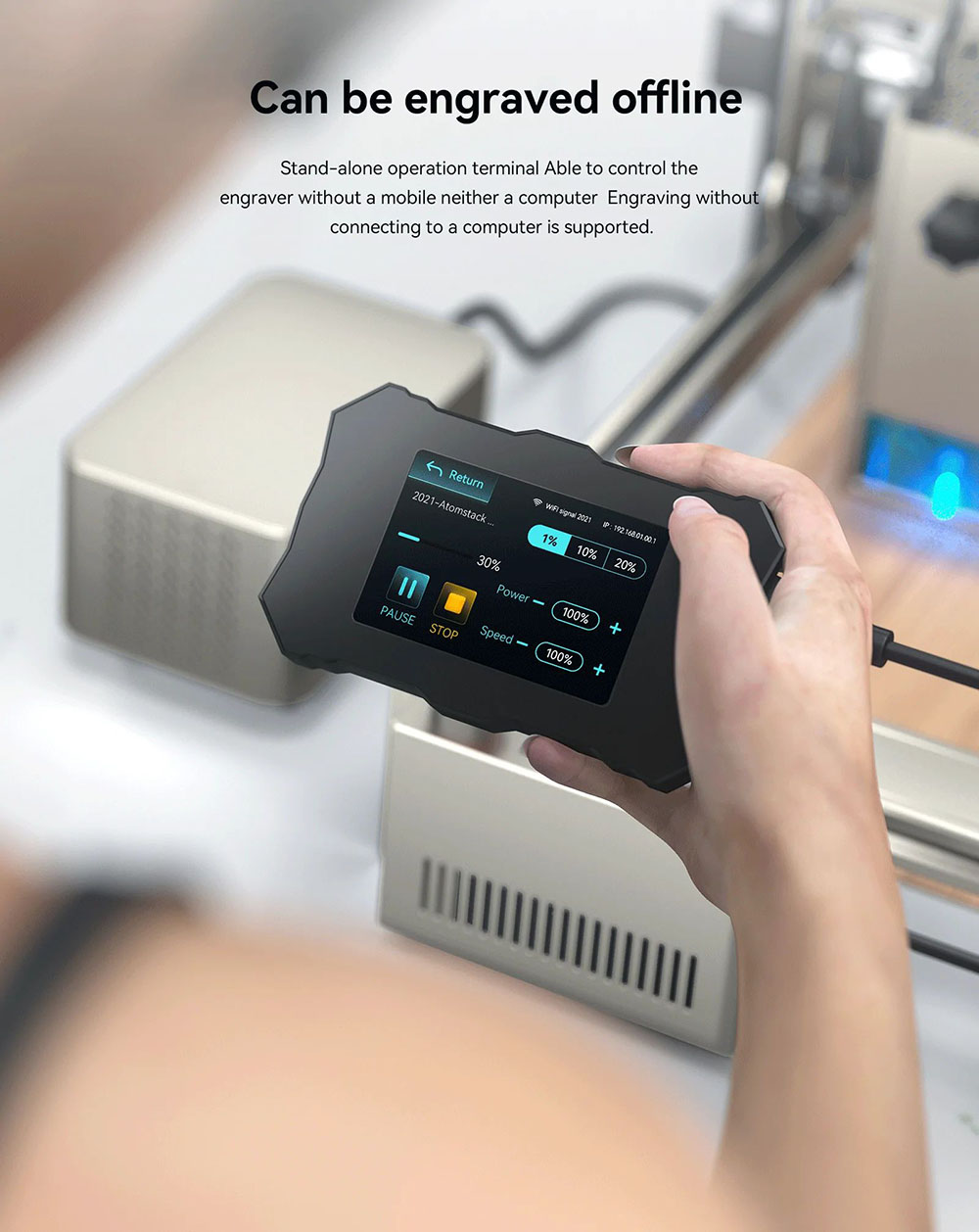 ATOMSTACK S20 Pro 20W Laser Engraver Cutter with Air Assist Kits, Focus-Free, Quad-core Diode Laser, 0.08 x 0.1mm Compressed Spot, Offline Engraving, 400x400mm