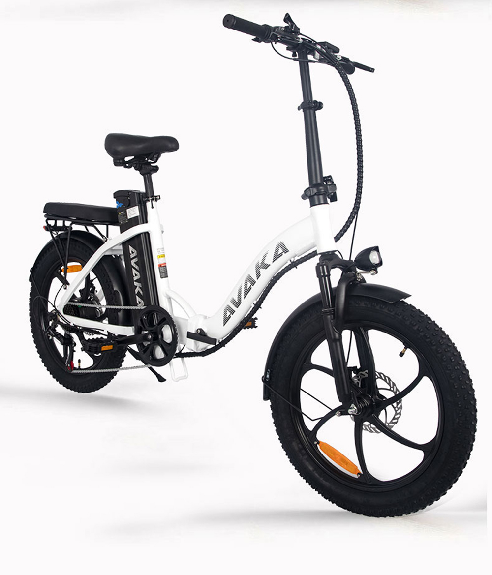 AVAKA BZ20 PLUS Electric Bike Foldable 500W Brushless Motor 15Ah Battery 100km Range 25km/h Max Speed - One Wheel White