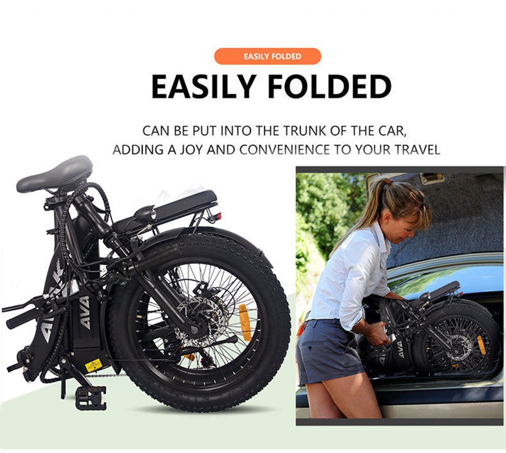 AVAKA BZ20 PLUS Electric Bike Foldable 500W Brushless Motor 15Ah Battery 100km Range 25km/h Max Speed-Spoked Wheel White