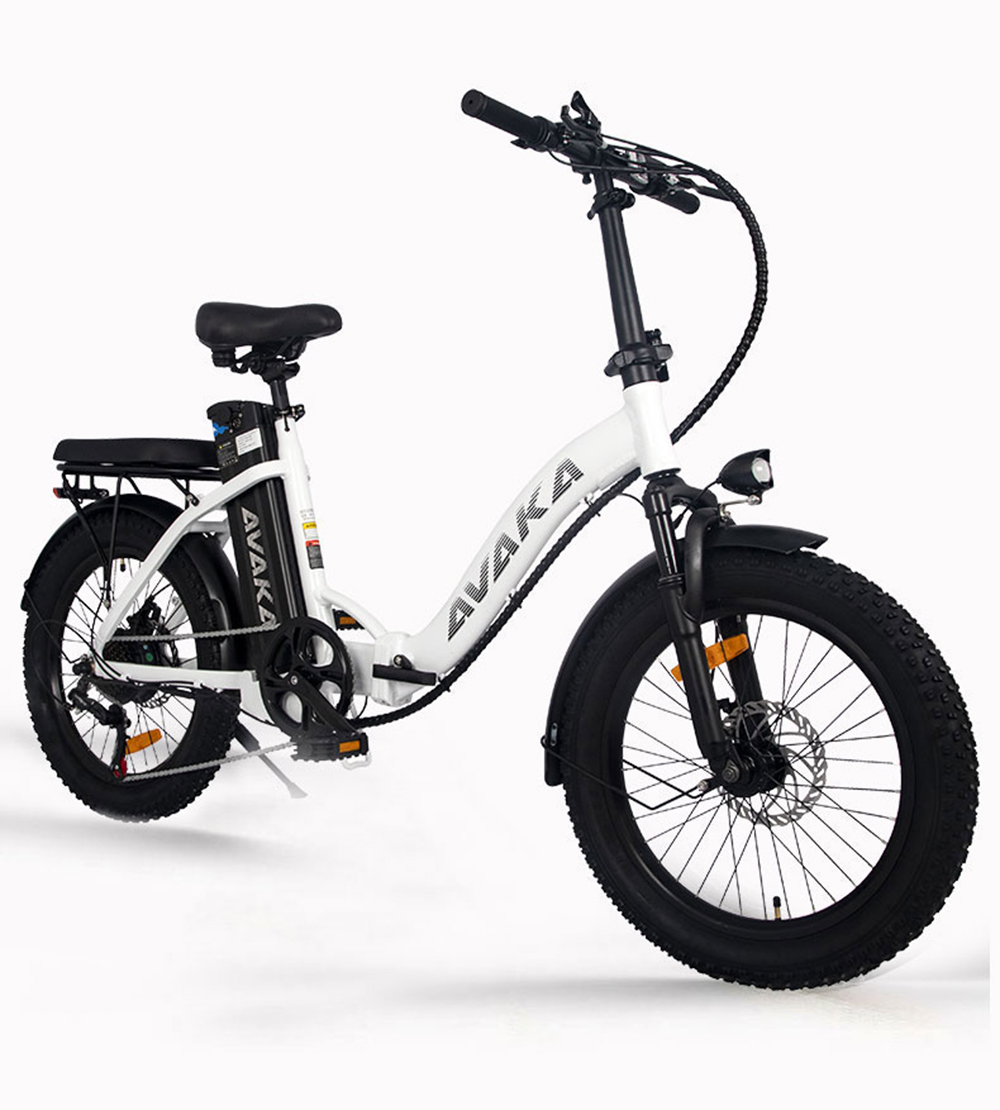 AVAKA BZ20 PLUS Electric Bike Foldable 500W Brushless Motor 15Ah Battery 100km Range 25km/h Max Speed-Spoked Wheel White