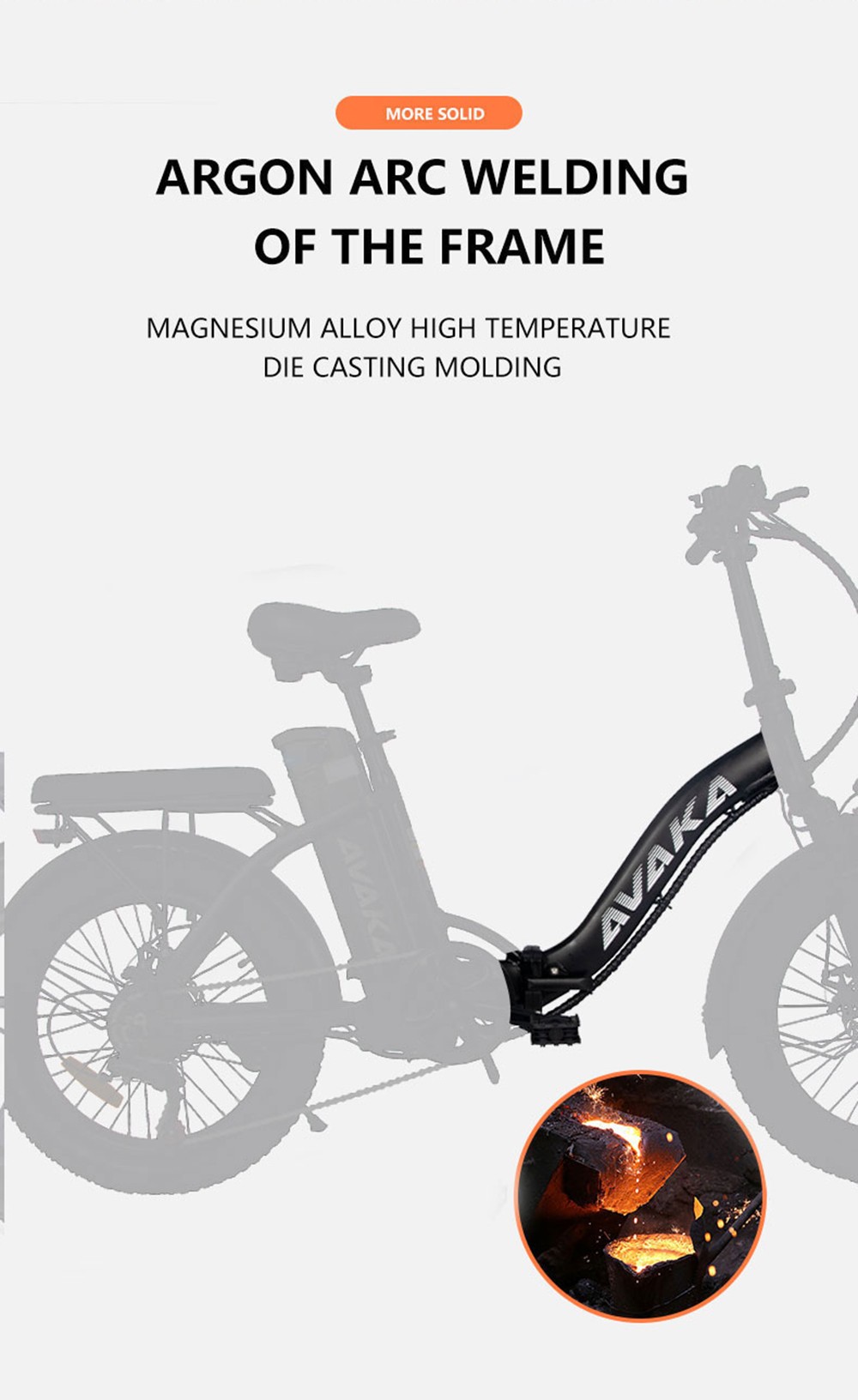 AVAKA BZ20 PLUS Electric Bike Foldable 500W Brushless Motor 15Ah Battery 100km Range 25km/h Max Speed-Spoked Wheel White