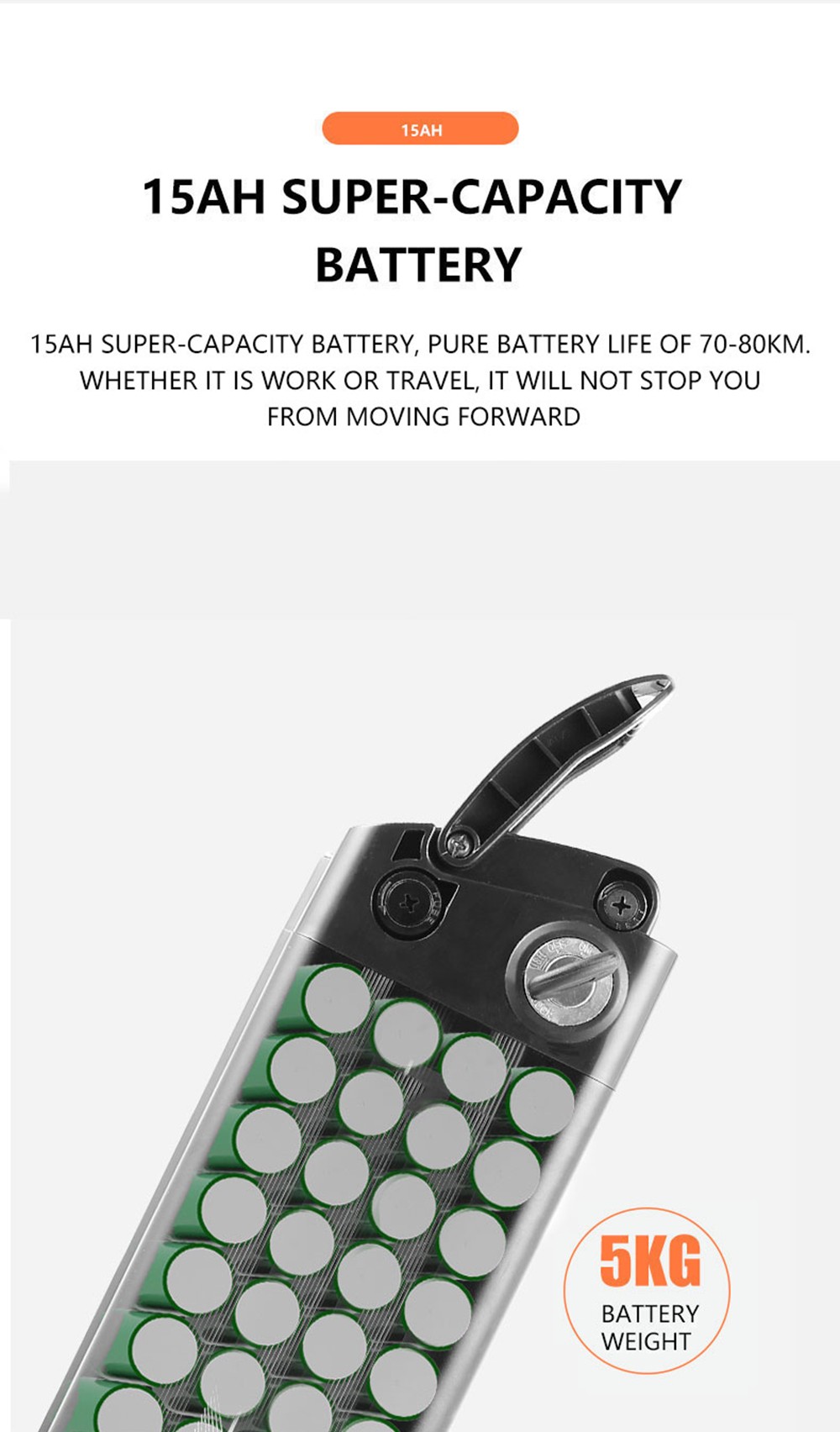 AVAKA BZ20 PLUS Electric Bike Foldable 500W Brushless Motor 15Ah Battery 100km Range 25km/h Max Speed-Spoked Wheel White