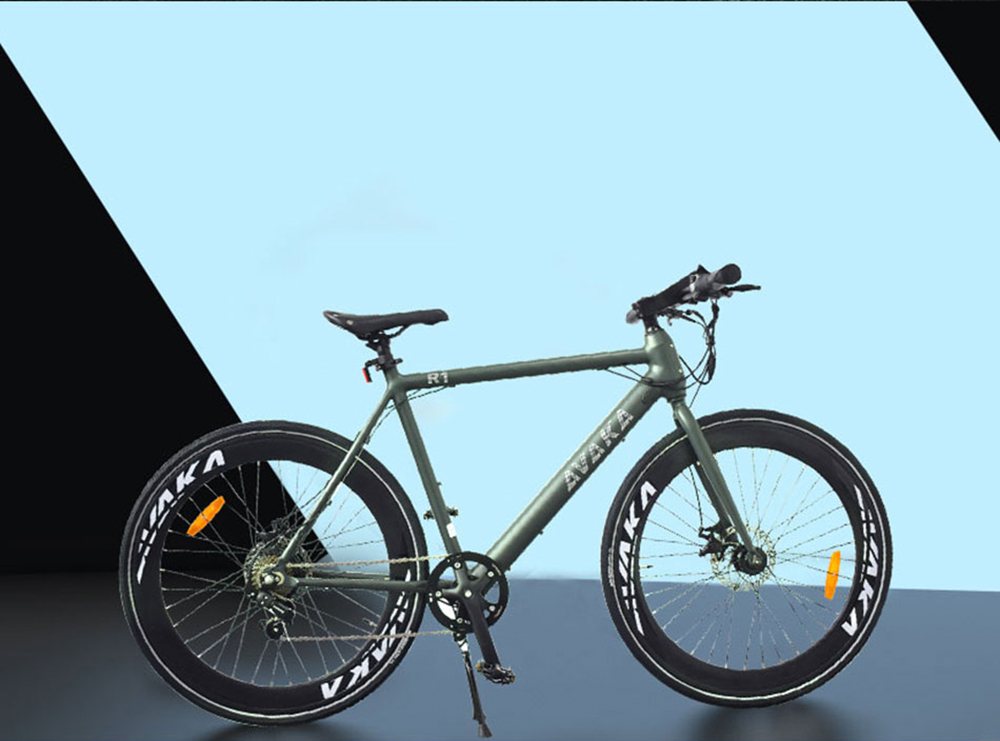 AVAKA R1 Electric Bike 250W Brushless Motor 25km/h Max Speed 9Ah Battery Shimano 7-Speed Transmission - Matte Blue