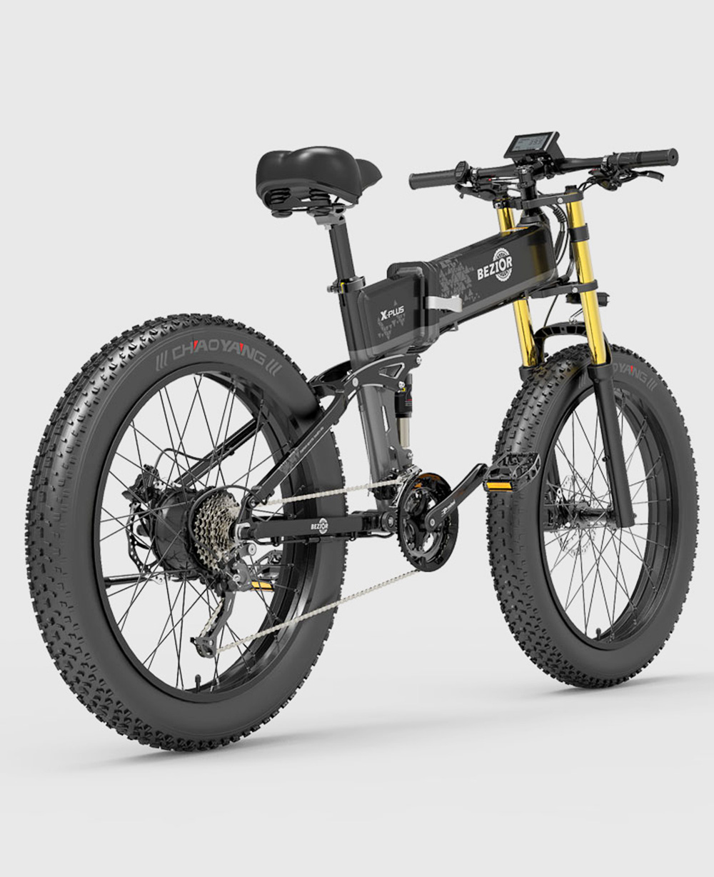 BEZIOR X-PLUS Electric Bike 1500W Motor 48V 17.5Ah Battery 26*4.0 Pneumatiky Horský bicykel 40 km/h Maximálna rýchlosť 200 kg záťaže - čierny