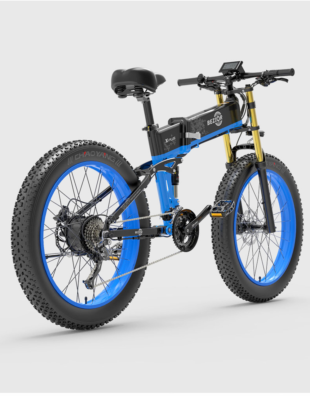 BEZIOR X-PLUS Electric Bike 1500W Motor 48V 17.5Ah Battery 26*4.0 Tire Mountain Bike 40 km/h Max Speed 200kg Load - Black