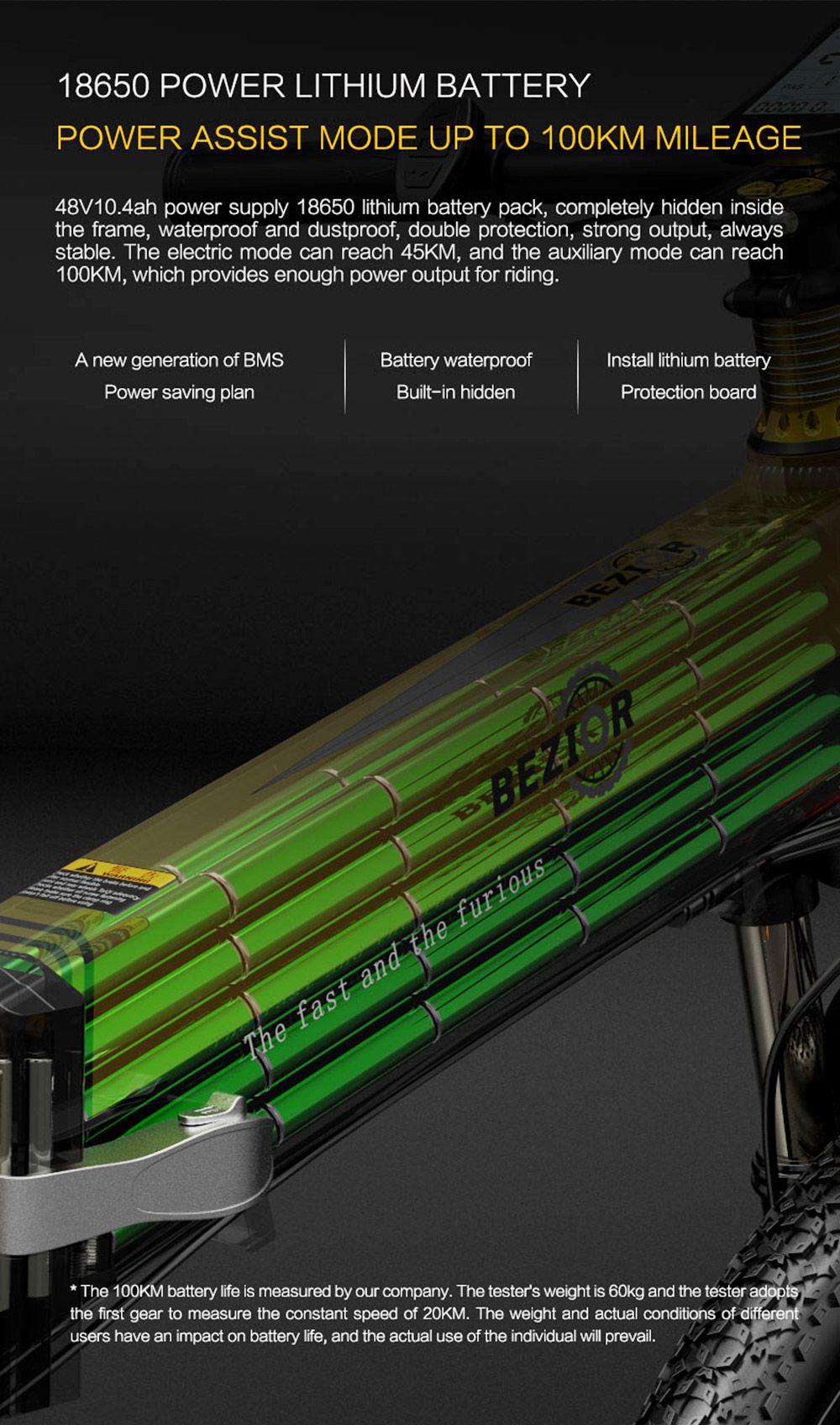 Flash Sale 🔥 BEZIOR X500 Pro-IT Folding Electric Bike Bicycle 26 Inch Tire 500W Motor Max Speed 30Km/h 48V 10.4Ah Battery Aluminum Alloy Frame Shimano 7-Speed Shift 100KM Power-Assisted Range LCD Display IP54 Waterproof Max Load 200KG - Black Green 👏 16 BEZIOR X500 PRO Electric Mountain Folding Bike 500W Motor 10.4Ah Removable Battery 30km/h Max Speed - Army Green