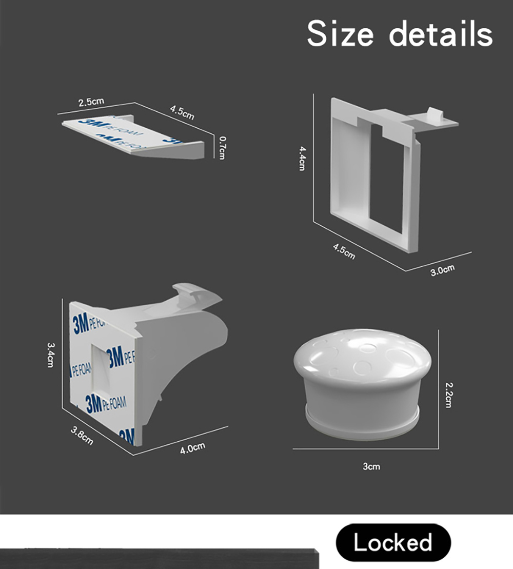 Child Invisible Safety Lock, Baby Drawer Cabinet Door Safety Lock, ABS Material, Punch-free Design