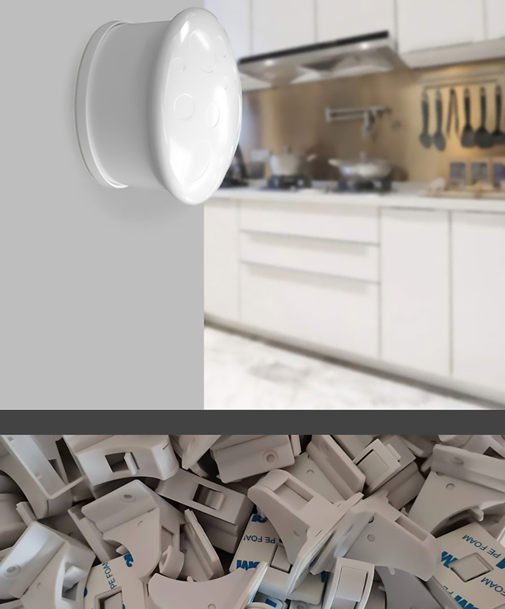 Child Invisible Safety Lock, Baby Drawer Cabinet Door Safety Lock, ABS Material, Punch-free Design