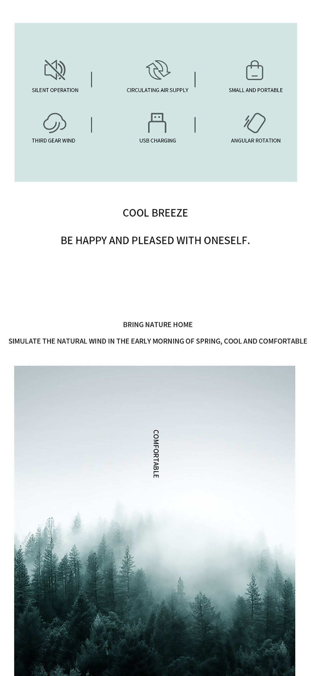 Desktop Mini Air Cooler, 3 Levels Speed, Home Air Conditioner Fan, Portable Cooling Fan, Low Noise, Night Light - Pink