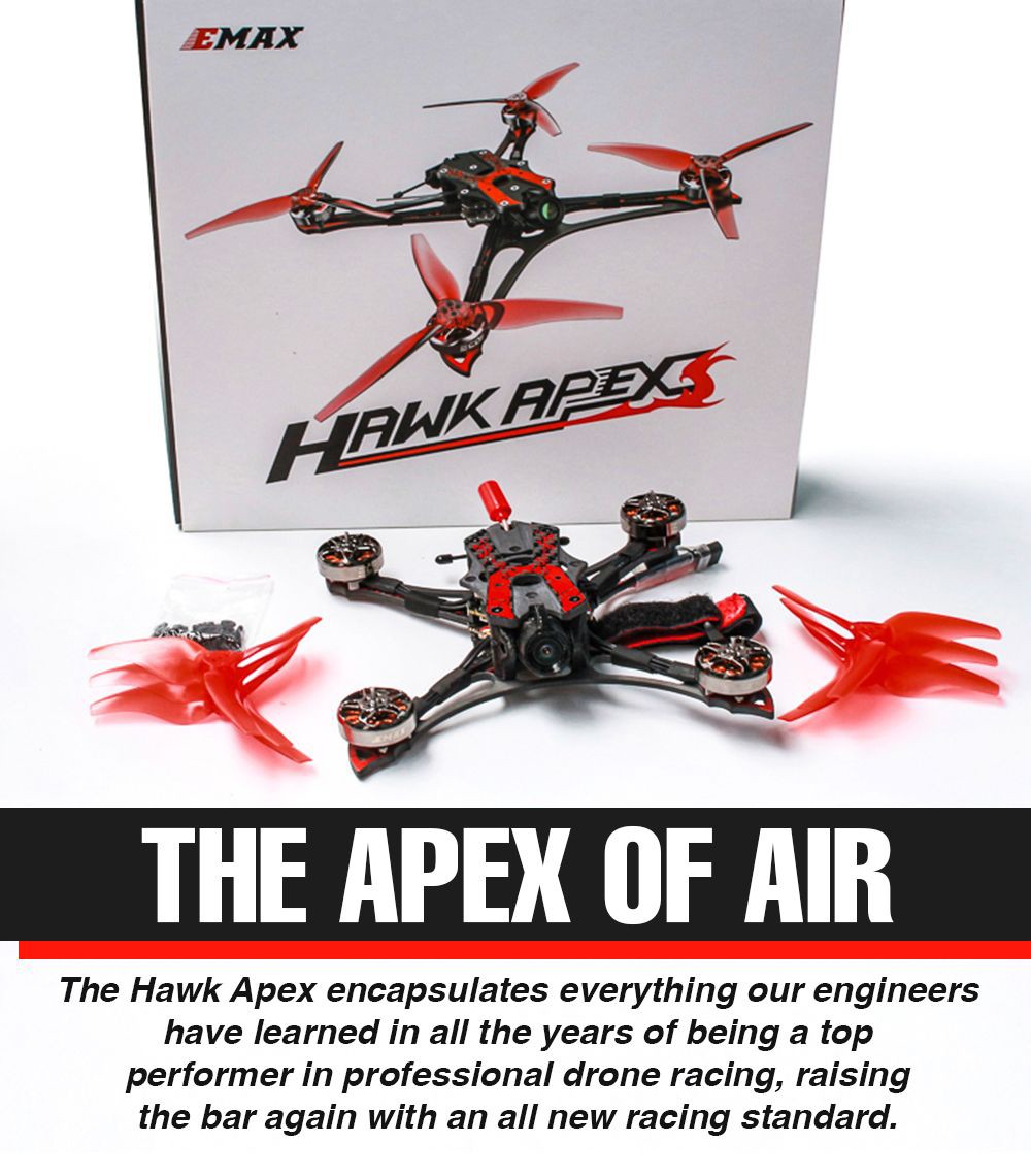 Emax Hawk Apex 5'' 210mm 4S FPV Racing RC Drone BNF with Runcam Nano HD Zero - 4S ELRS 2.4GHz
