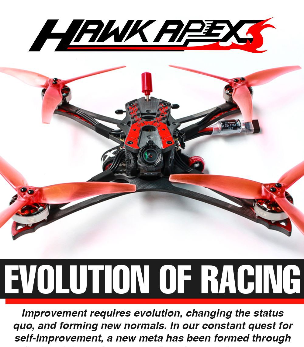 Emax Hawk Apex 5'' 210mm 6S FPV Racing RC Drone BNF with Runcam Nano HD Zero - 6S ELRS 2.4GHz
