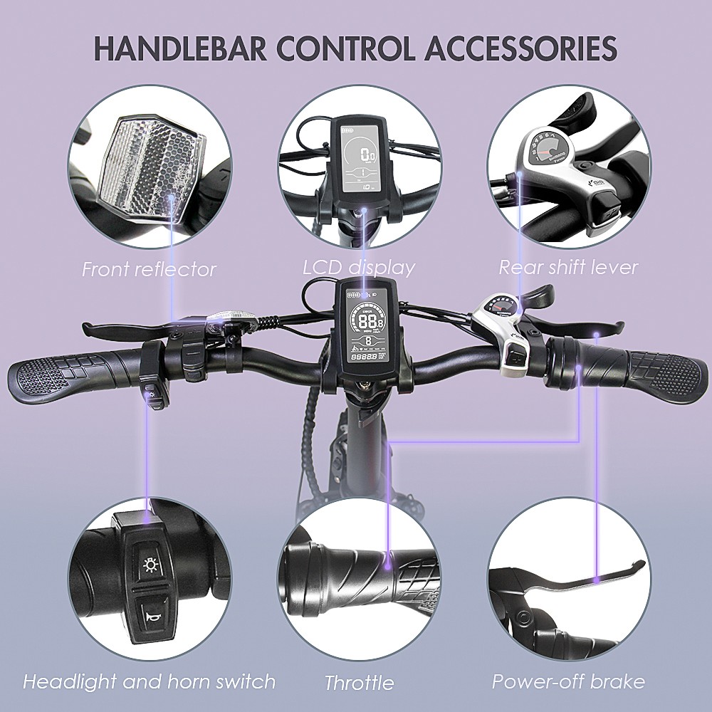 FAFREES F7 750W Electric Bike Folding Frame 7-Speed Gears Removable 10Ah Lithium-Ion Battery E-bike