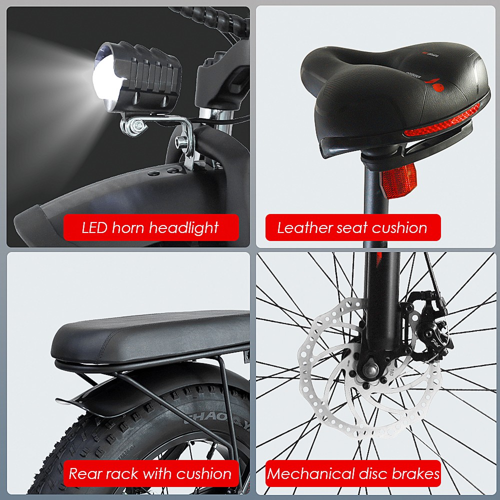 FAFREES F7 750W Electric Bike Folding Frame 7-Speed Gears Removable 10Ah Lithium-Ion Battery E-bike