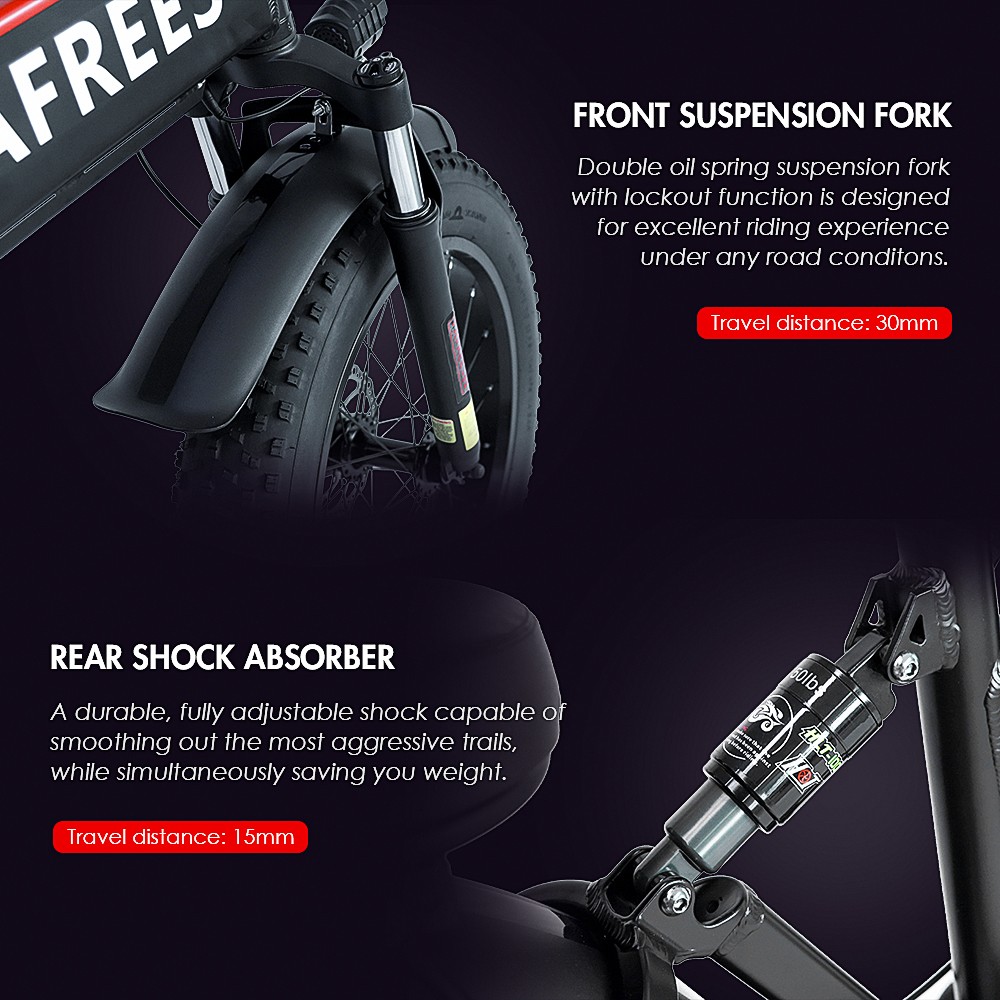 FAFREES F7 750W Electric Bike Folding Frame 7-Speed Gears Removable 10Ah Lithium-Ion Battery E-bike