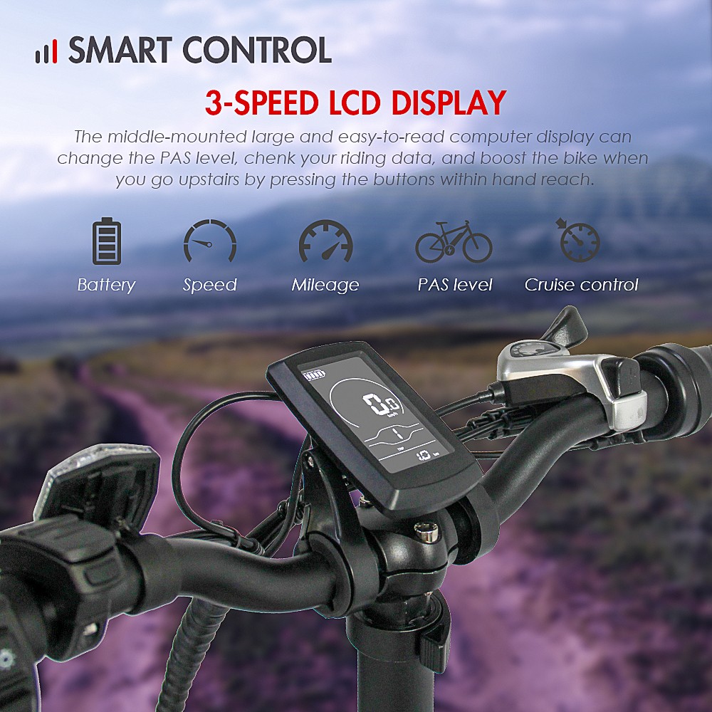 FAFREES F7 750W Electric Bike Folding Frame 7-Speed Gears Removable 10Ah Lithium-Ion Battery E-bike