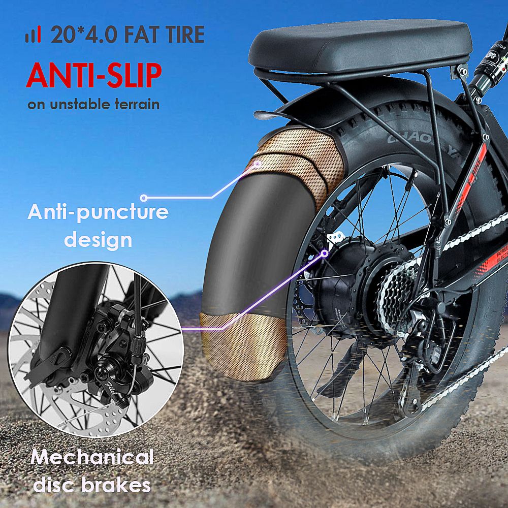 FAFREES F7 750W Electric Bike Folding Frame 7-Speed Gears Removable 10Ah Lithium-Ion Battery E-bike