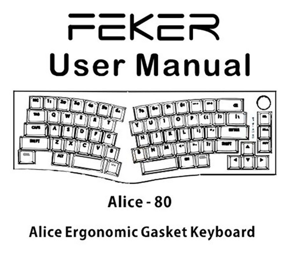 FEKER Alice80 68-key 65% Gasket Hot Swappable Split Wired/Wireless Mechanical Keyboard with FEKER Switch - Black