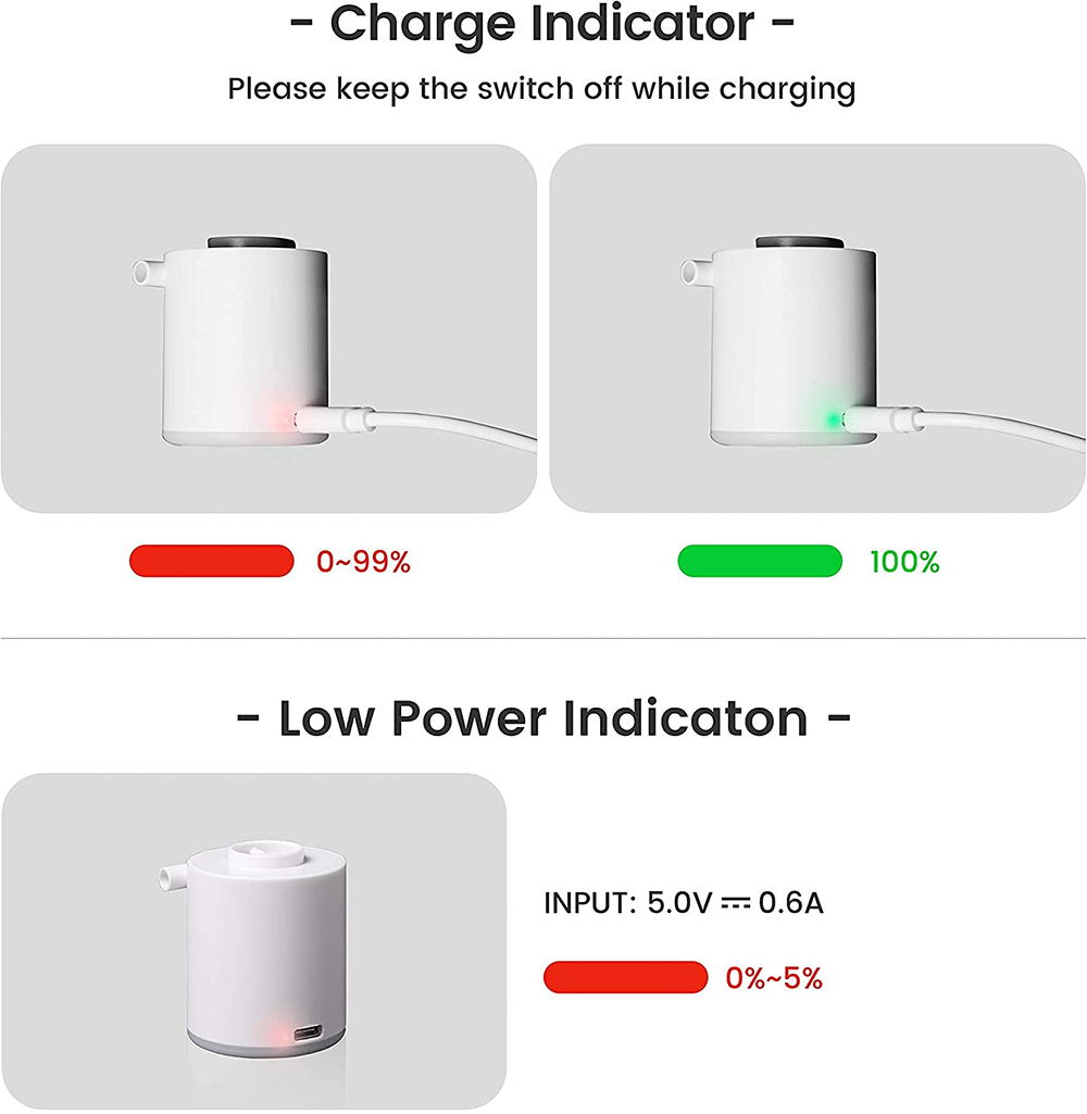 FLEXTAILGEAR Tiny Pump X 3 in 1 Air Pump, Air Compressor with LED Light Portable - Blue