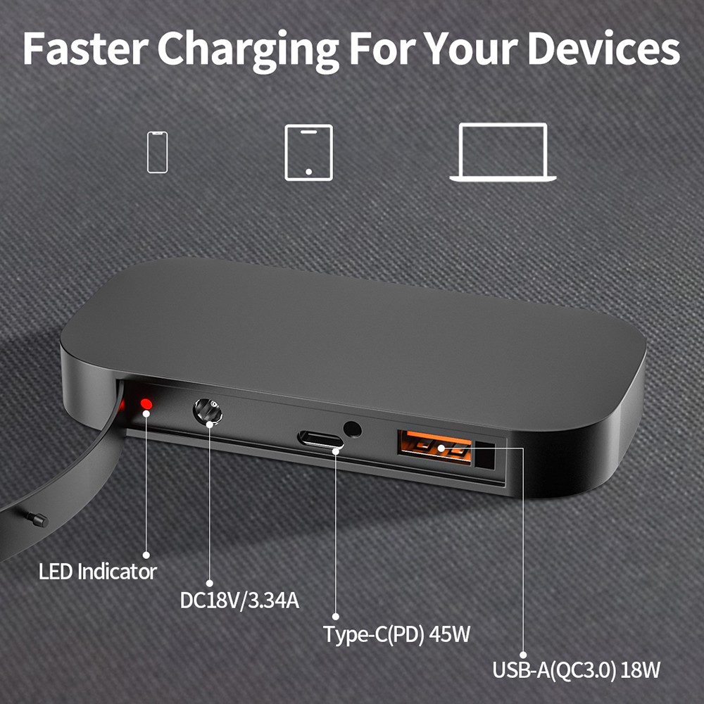 Flashfish TSP18V 60W Foldable Solar Panel, Portable Solar Charger with DC Outputs, 2 USB Outputs