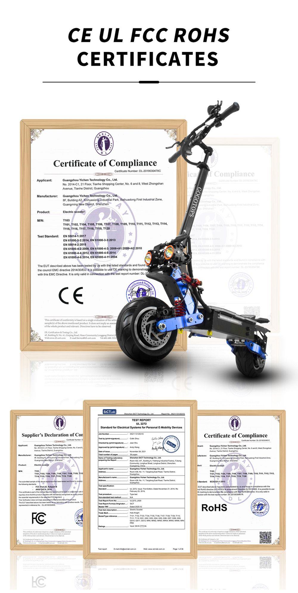 GOGOTOPS GS8 Electric Scooter 3000W*2 Dual Motors, 38.4Ah Battery for 80km Range, 10'' Pneumatic Road Tire, Without Seat