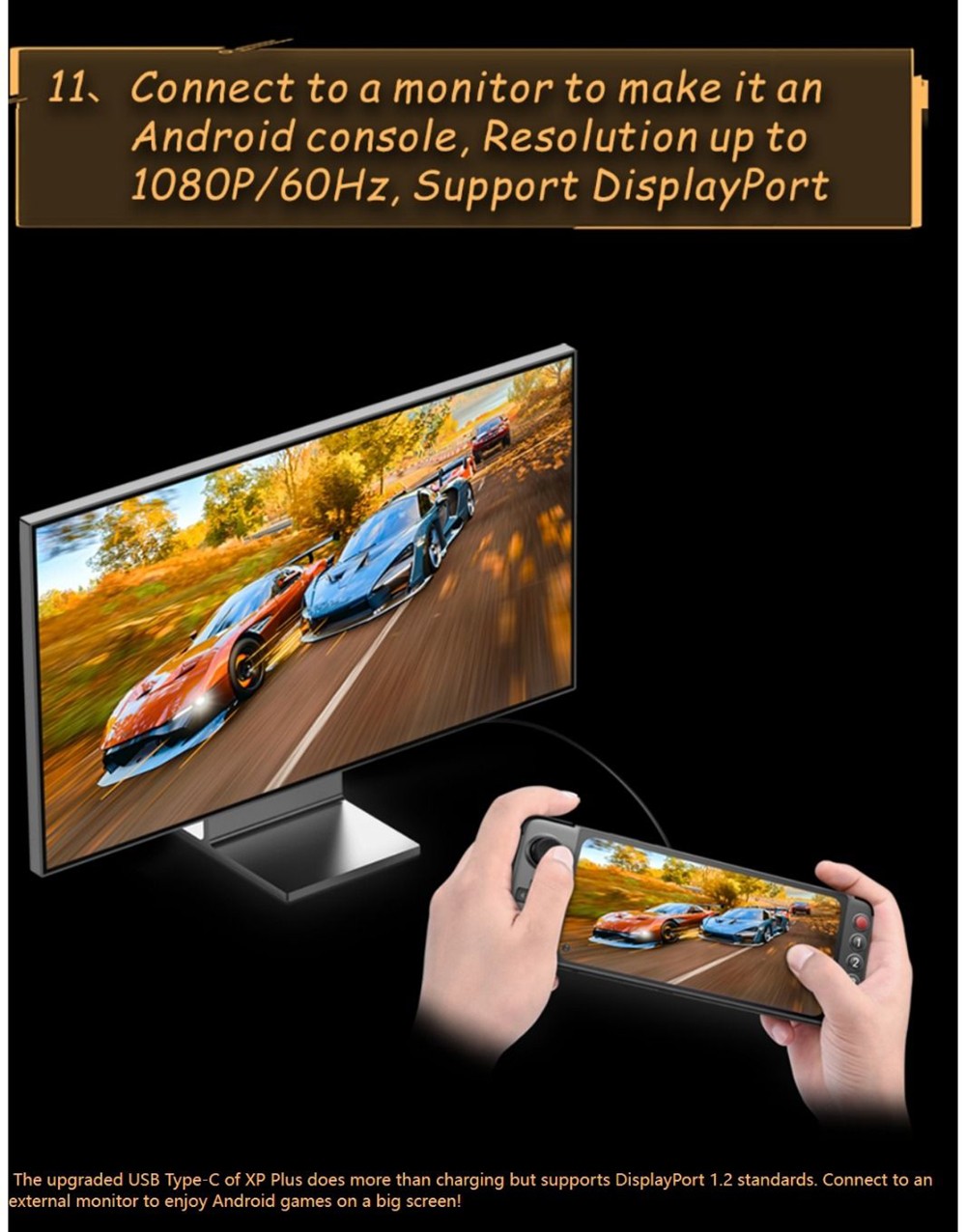 GPD XP Plus Game Console 6.81-inch Screen Android 11 Gamepad Tablet PC 6GB/256GB 1080*2400 Game Player - EU Version