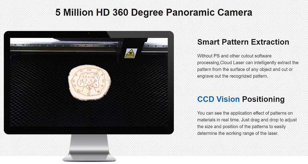 Gweikecloud 50W Desktop Laser Cutter Engraver, 0.02mm Positioning Precision, Wi-Fi Control, Support Camera, 510mmx300mm