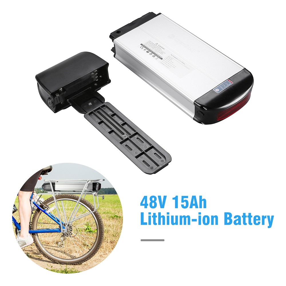 HANIWINNER HA074-03 E-bike Battery 48V 15Ah 720W Rechargeable Lithium Li-ion Battery with Rear Bike Frame Taillight