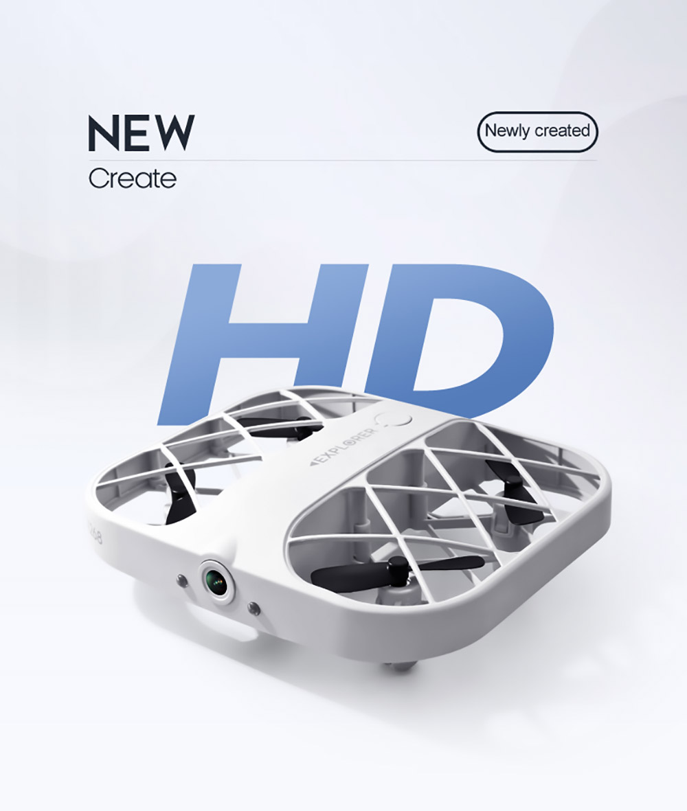 JJRC H107 4K HD Camera WiFi FPV Mini RC Drone Dual Speed Headless Altitude Hold Mode White - 3 Batteries