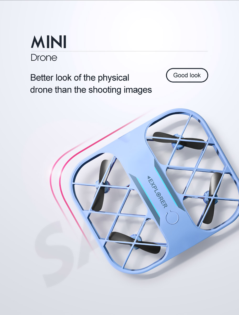 JJRC H107 6K HD Camera WiFi FPV Mini RC Drone Dual Speed Headless Altitude Hold Mode Blue - 3 Batteries 7 JJRC H107 6K HD Camera WiFi FPV Mini RC Drone Dual Speed Headless Altitude Hold Mode Blue - 3 Batteries
