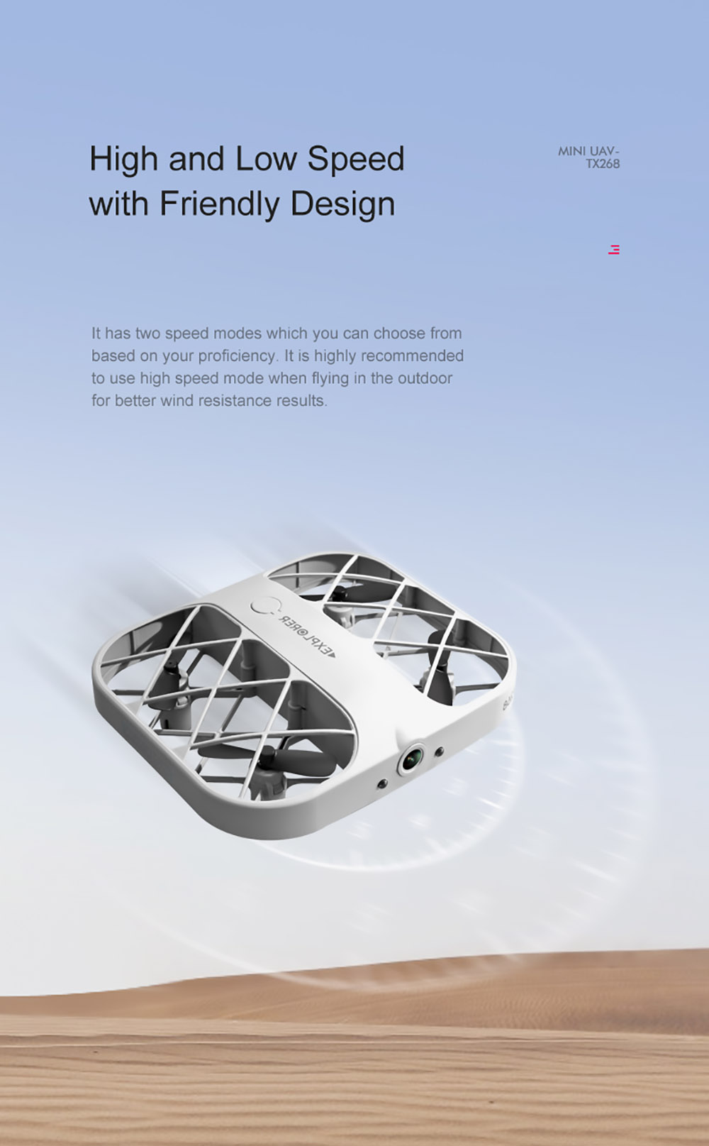JJRC H107 6K HD Camera WiFi FPV Mini RC Drone Dual Speed Headless Altitude Hold Mode Blue - 3 Batteries 18 JJRC H107 6K HD Camera WiFi FPV Mini RC Drone Dual Speed Headless Altitude Hold Mode Blue - 3 Batteries