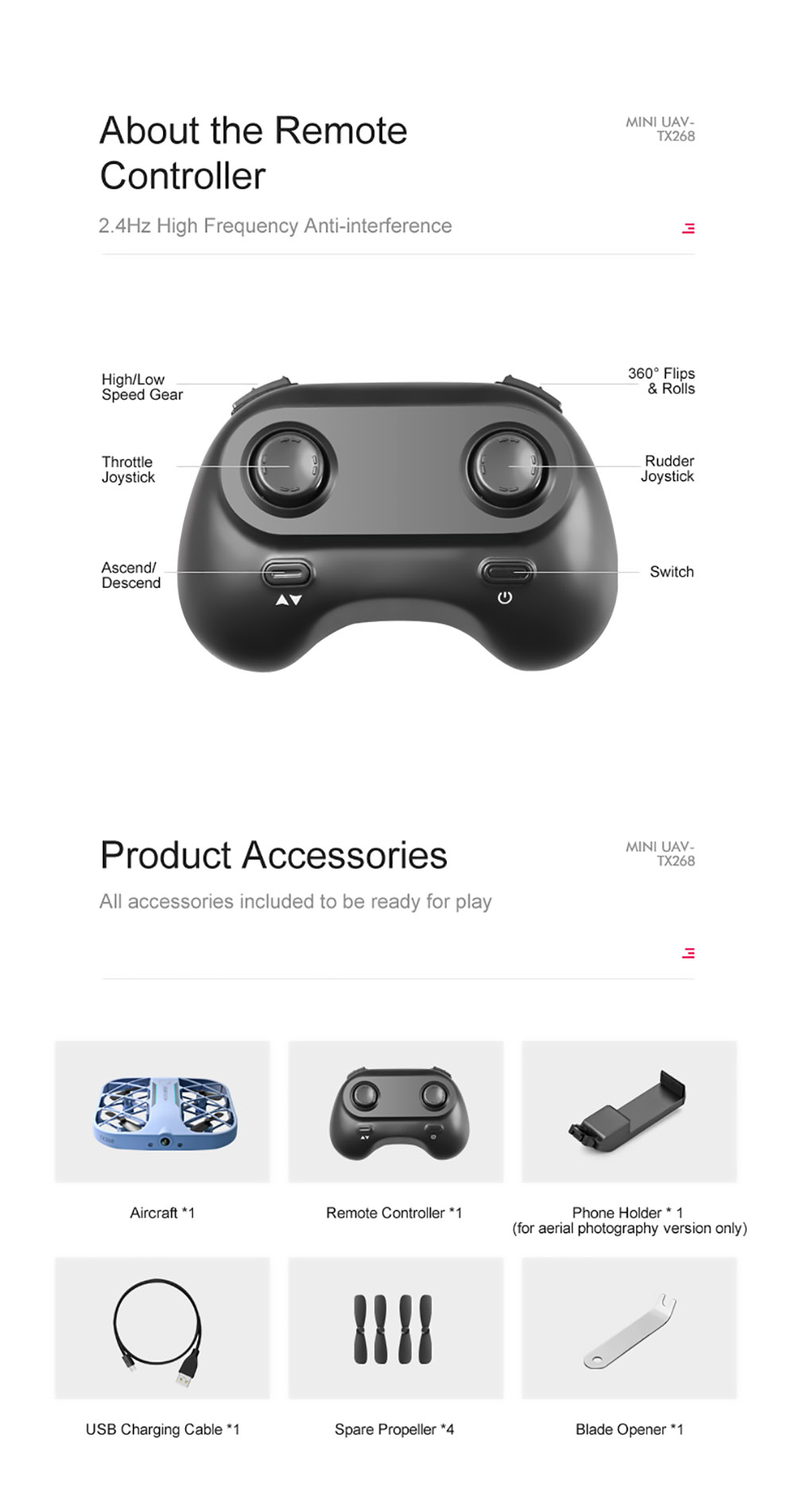 JJRC H107 6K HD Camera WiFi FPV Mini RC Drone Dual Speed Headless Altitude Hold Mode White - 3 Batteries