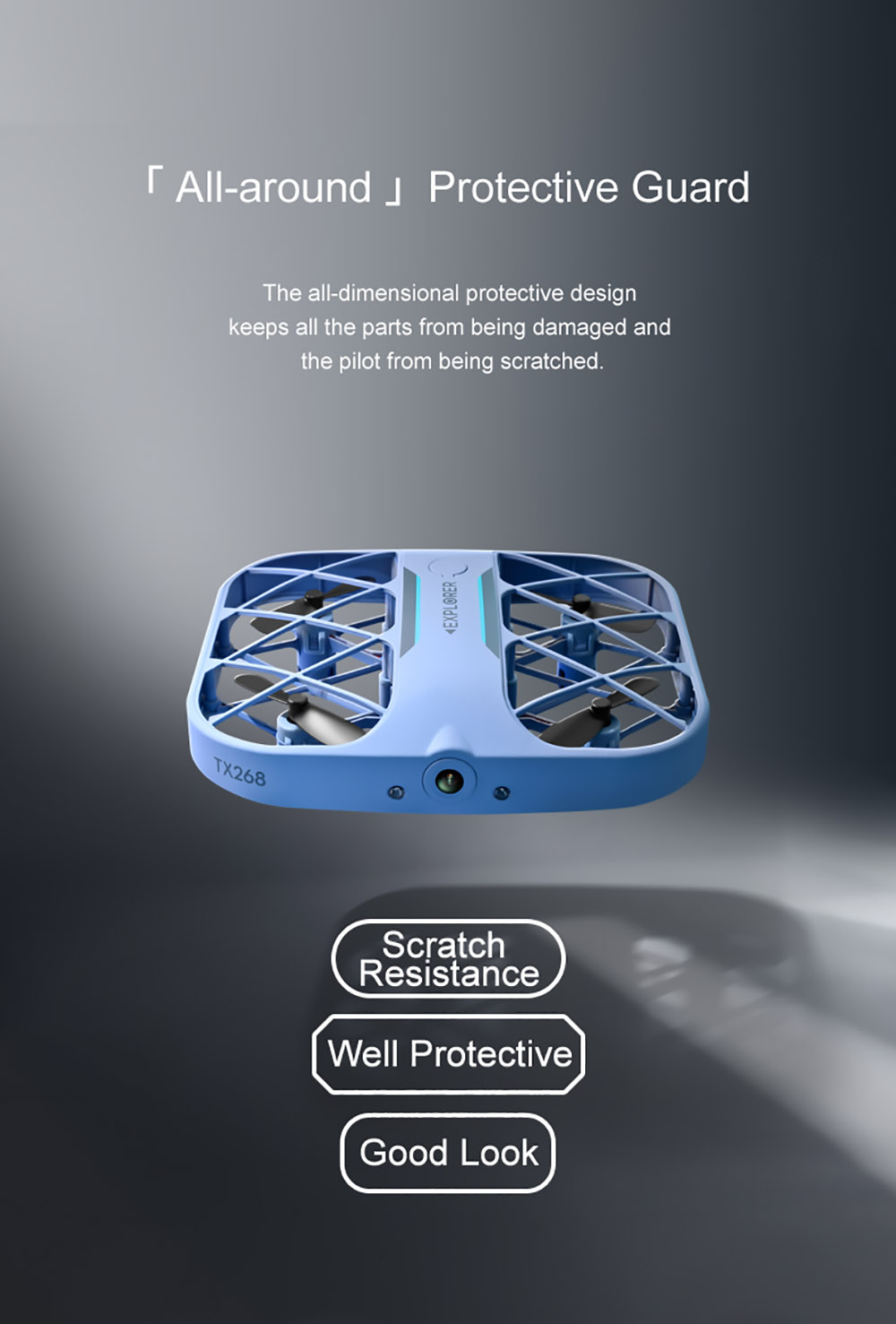 JJRC H107 6K HD Camera WiFi FPV Mini RC Drone Dual Speed Headless Altitude Hold Mode White - 1 Battery