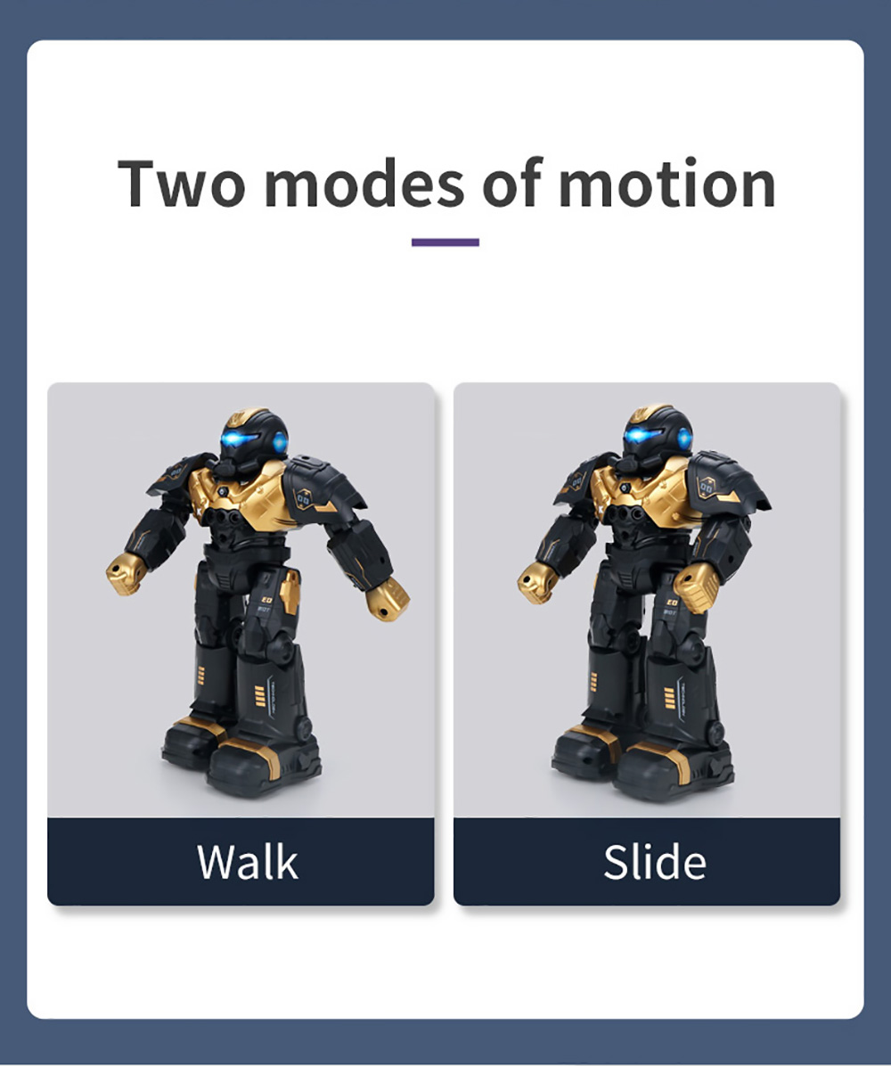 JJRC R20 CADY WILO 2.4G Remote Control Robocop Firing Bullet Programming Robot with Sound Light - Yellow