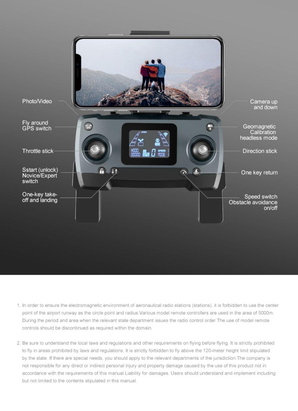 JJRC X22 GPS 5G WiFi FPV RC Drone 1080P HD Camera 3-Axis Gimbal Black & Orange - One Battery