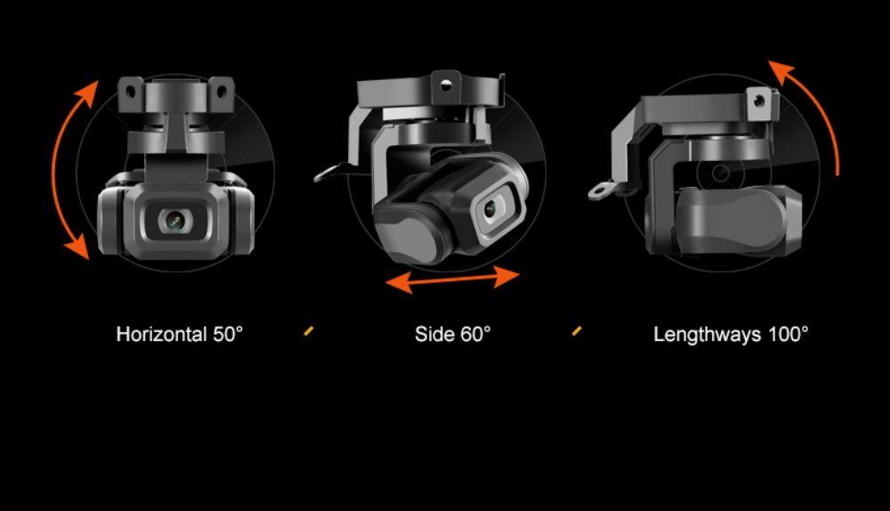 JJRC X22 GPS 5G WiFi FPV RC Drone 1080P HD Camera 3-Axis Gimbal Black & Orange - Two Batteries