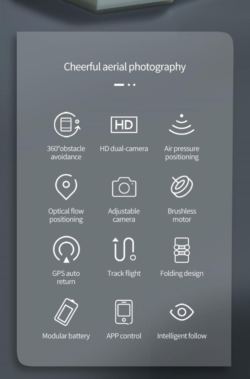 JJRC X23 RC Drone 360 Obstacle Avoidance 5G GPS Positioning 4K Dual Camera - Version A Back Plug-in Design Two Batteries