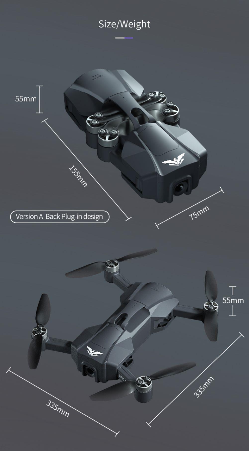 JJRC X23 RC Drone 360 Obstacle Avoidance 5G GPS Positioning 4K Dual Camera - Version A Back Plug-in Design Two Batteries