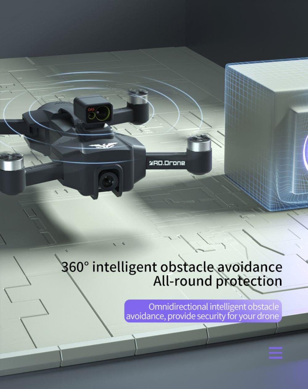 JJRC X23 RC Drone 360 Obstacle Avoidance 5G GPS Positioning 4K Dual Camera - Version A Back Plug-in Design Two Batteries