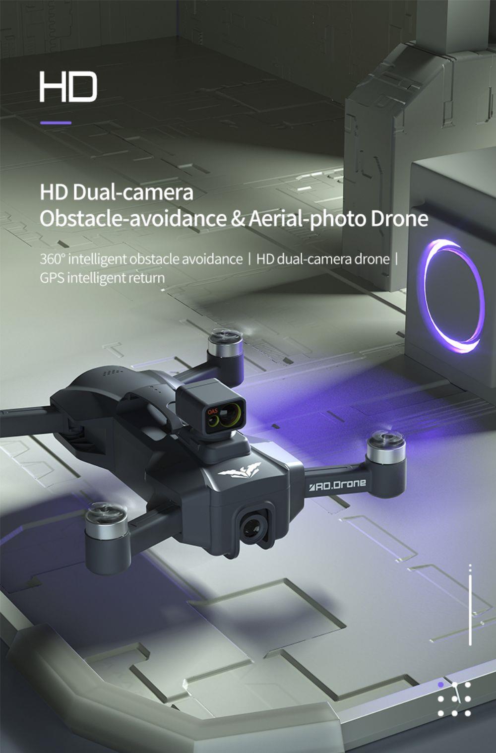 JJRC X23 RC Drone 360 Obstacle Avoidance 5G GPS Positioning 4K Dual Camera - Version B Standard Design Two Batteries
