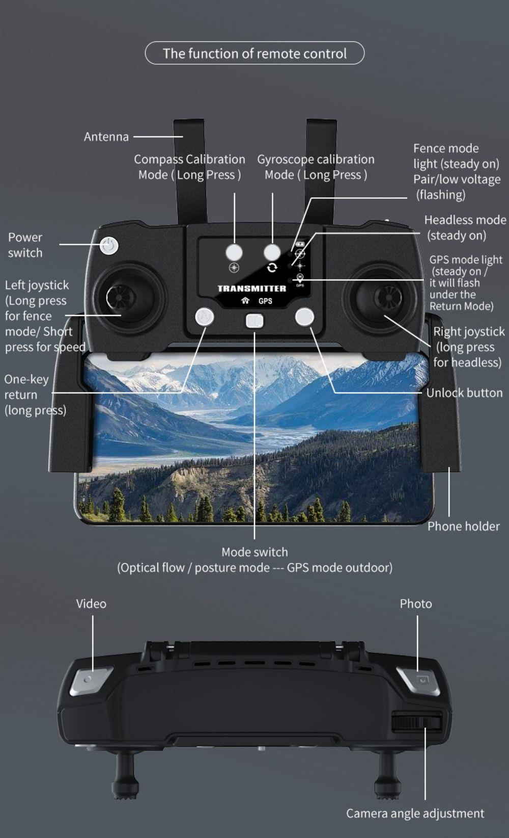 JJRC X23 RC Drone 360 Obstacle Avoidance 5G GPS Positioning 4K Dual Camera - Version B Standard Design Two Batteries