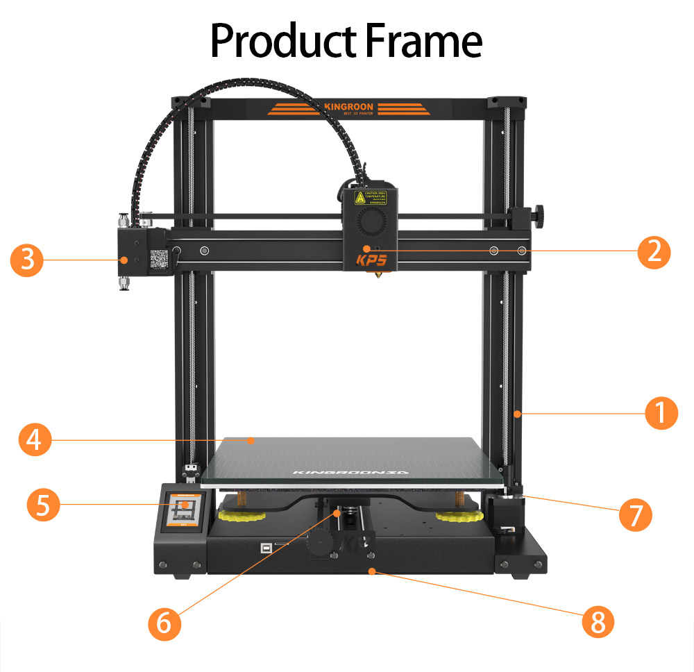 Kingroon KP5L 3D Printer, Titan Extruder, Dual-axis Linear Guide Rails, TMC2225 32-bit Silent Mainboard, Easy Assembly, Filament Detection Sensor, 300x300x330mm