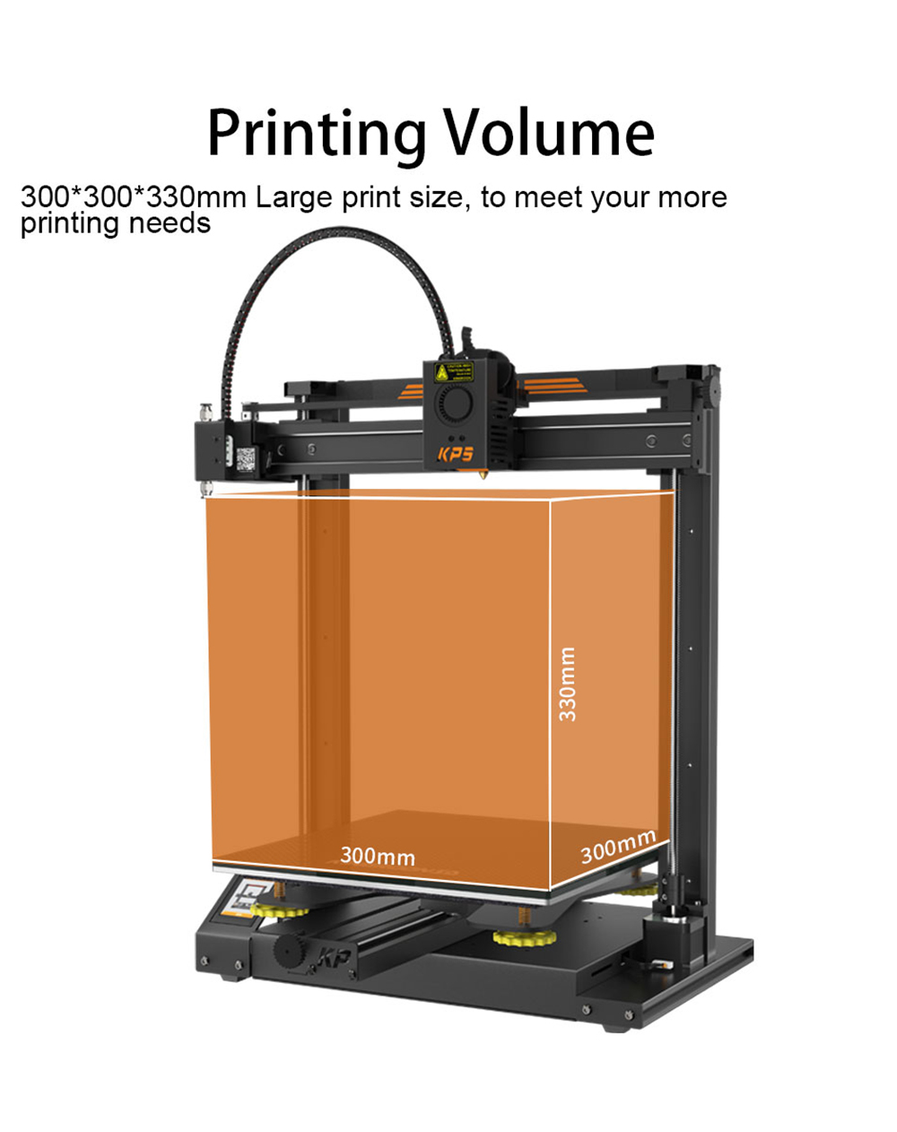 Kingroon KP5L 3D Printer, Titan Extruder, Dual-axis Linear Guide Rails, TMC2225 32-bit Silent Mainboard, Easy Assembly, Filament Detection Sensor, 300x300x330mm