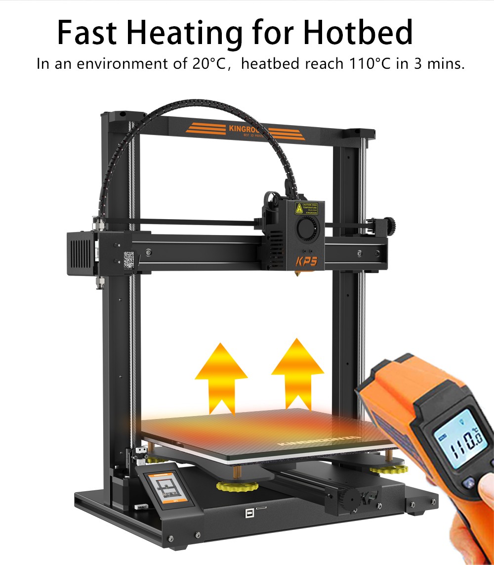 Kingroon KP5L 3D Printer, Titan Extruder, Dual-axis Linear Guide Rails, TMC2225 32-bit Silent Mainboard, Easy Assembly, Filament Detection Sensor, 300x300x330mm