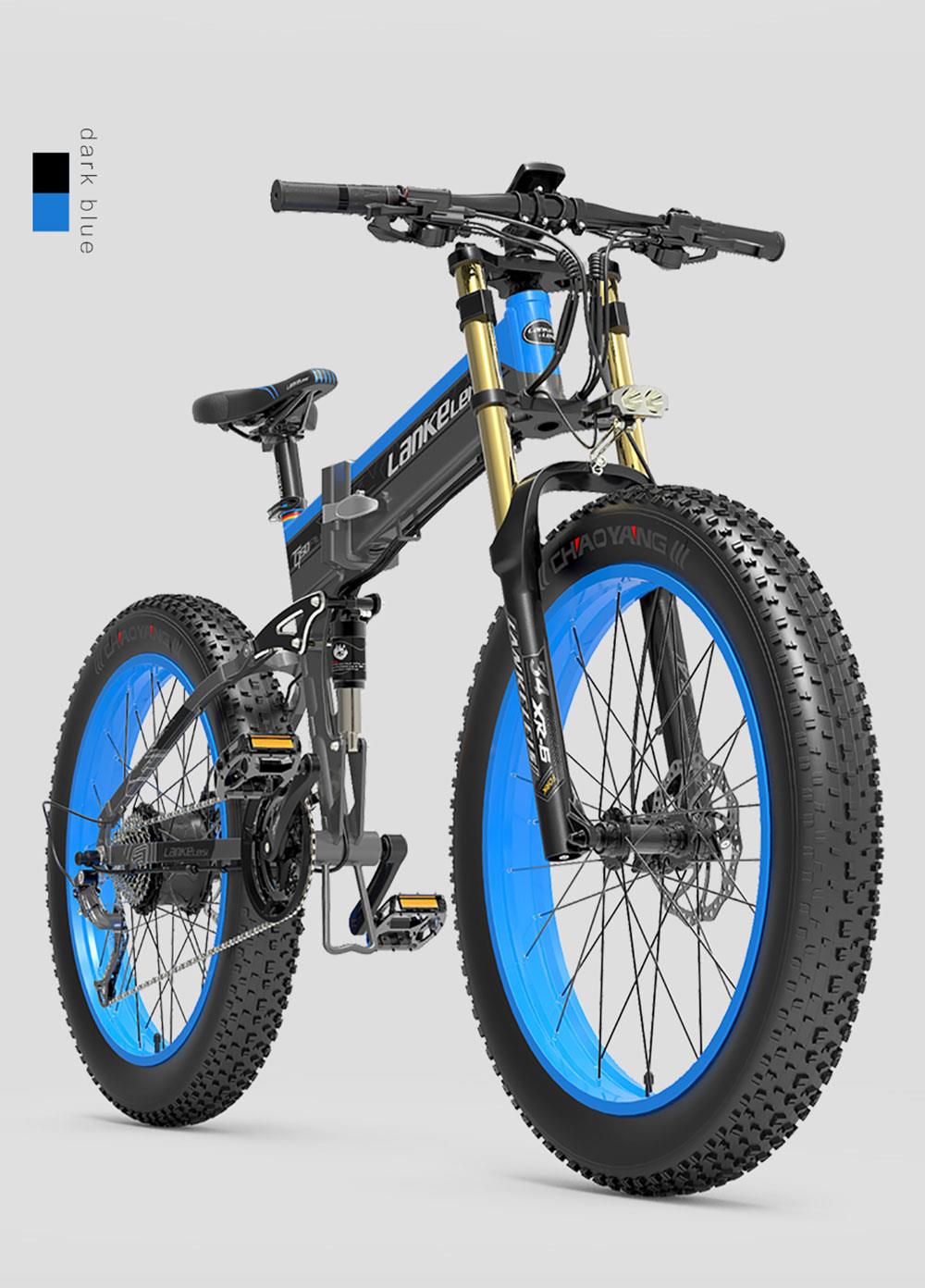 LANKELEISI T750 Plus Big Fork Electric Bike 48V 1000W Motor 14.5Ah Battery 26*4.0'' Fat Tire - Blue 18 LANKELEISI T750 Plus Big Fork Electric Bike 48V 1000W Motor 14.5Ah Battery 26*4.0'' Fat Tire - Blue