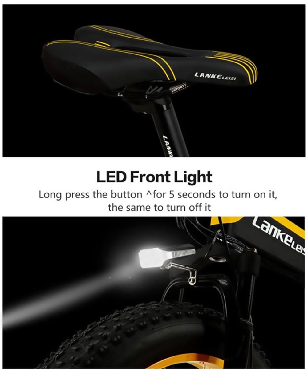 LANKELEISI T750 Plus Big Fork Electric Bike 48V 1000W Motor 14.5Ah Battery 26*4.0'' Fat Tire - Green