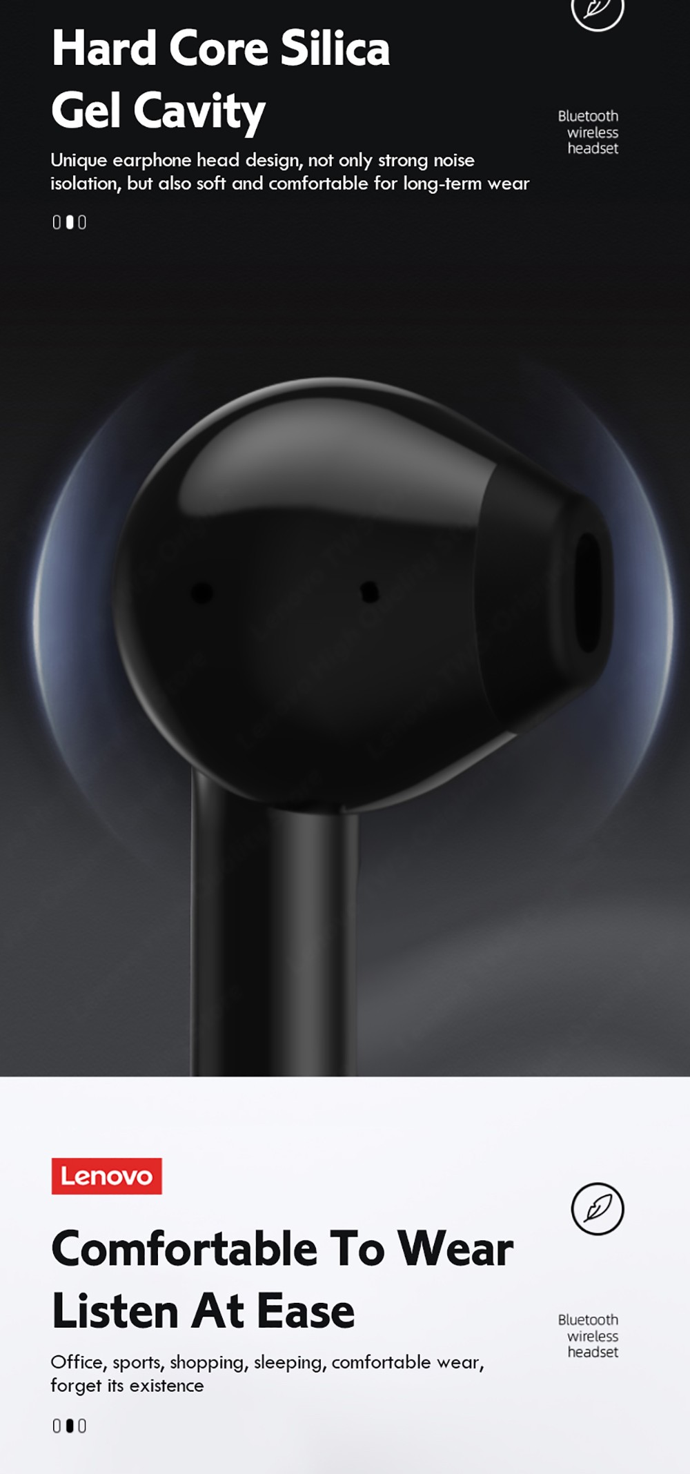 Lenovo Thinkplus LP12 TWS Headphones HiFi Stereo Touch Bluetooth Earphone Noise Canceling Earbuds With Dual Mic - White 10 Lenovo Thinkplus LP12 TWS Headphones HiFi Stereo Touch Bluetooth Earphone Noise Canceling Earbuds With Dual Mic - White