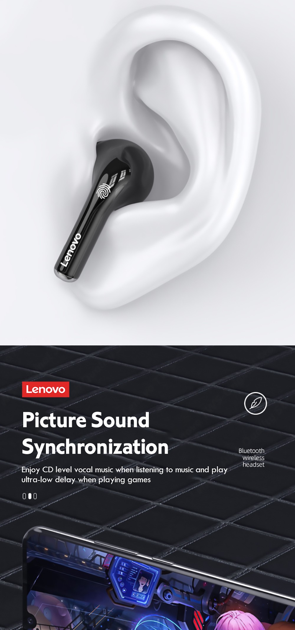 Lenovo Thinkplus LP12 TWS Headphones HiFi Stereo Touch Bluetooth Earphone Noise Canceling Earbuds With Dual Mic - White 11 Lenovo Thinkplus LP12 TWS Headphones HiFi Stereo Touch Bluetooth Earphone Noise Canceling Earbuds With Dual Mic - White