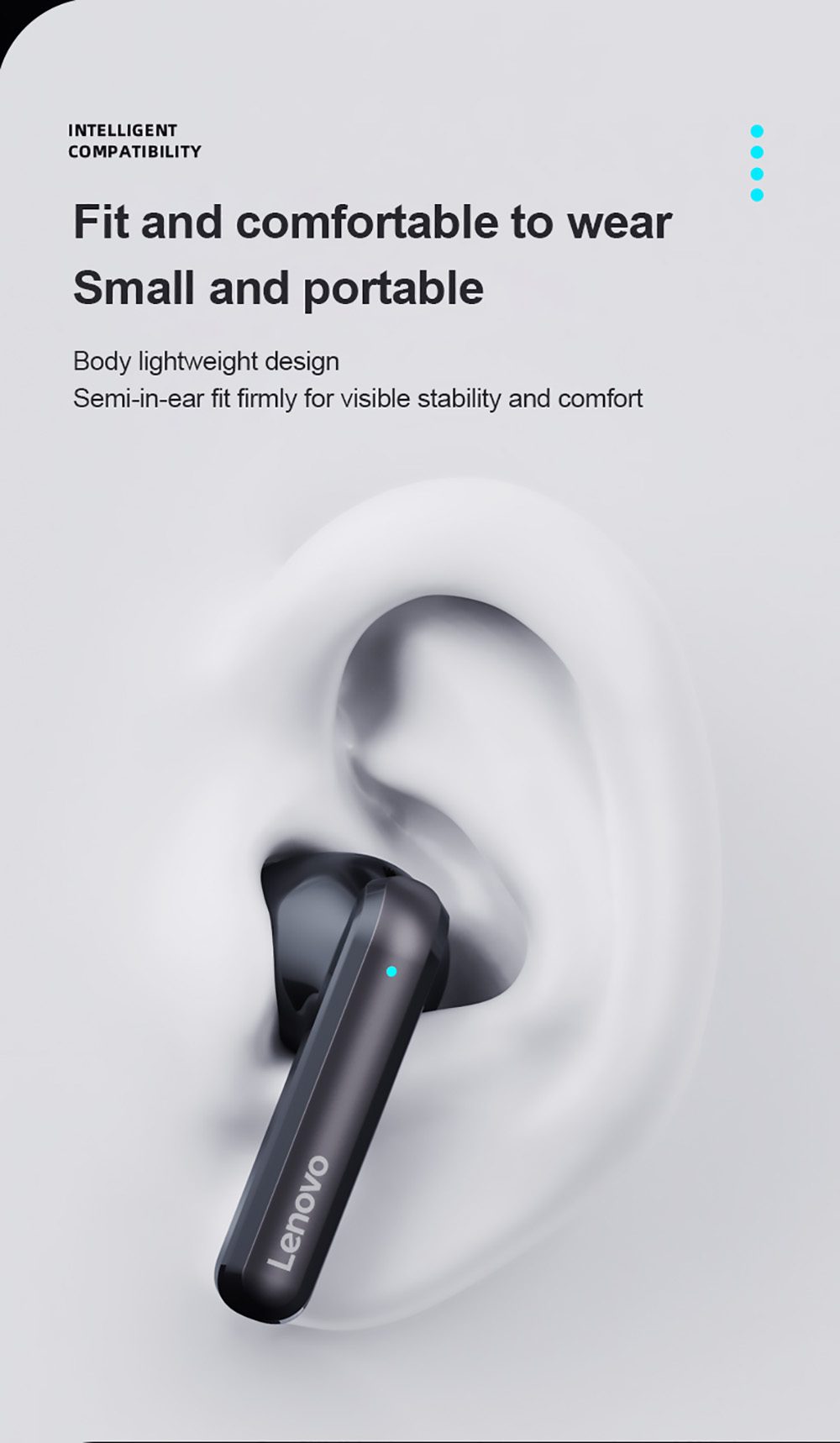Lenovo Thinkplus T40 TWS Earphone BT5.2 Stereo Noise Cancelling Low Latency with Microphone Gaming Sports Earbuds Black