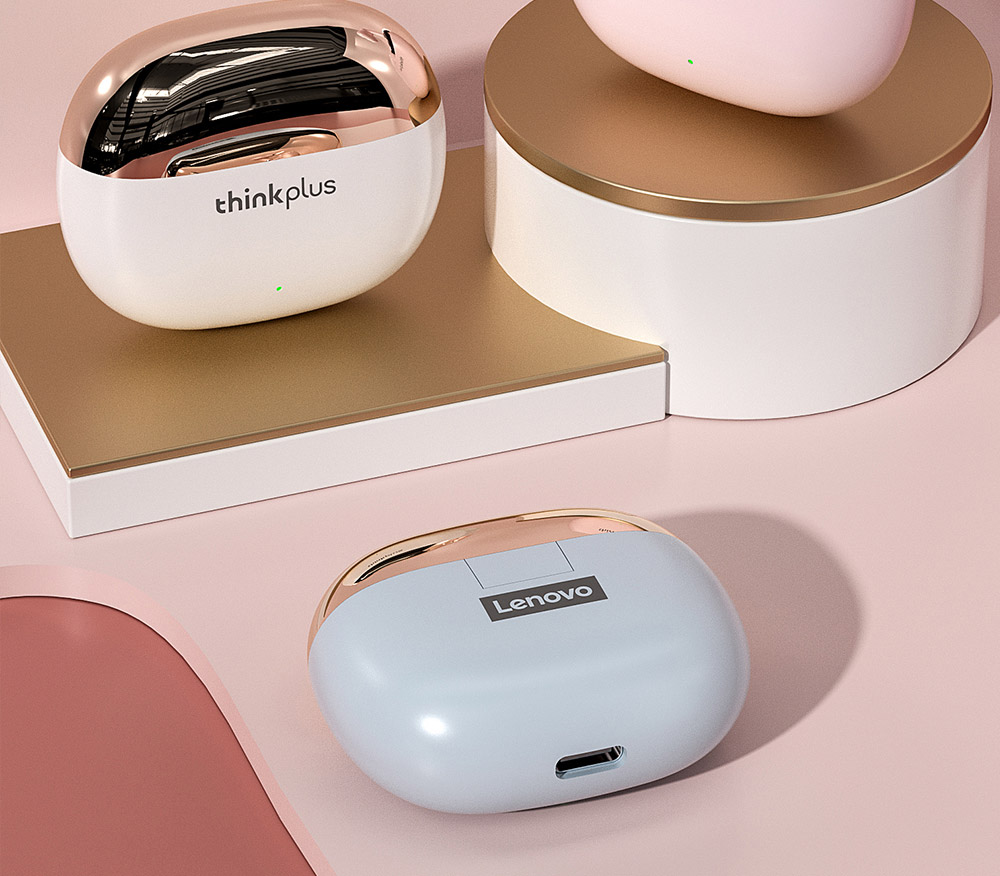 Lenovo Thinkplus X15 Pro True Wireless Earphone BT5.1 Noise Cancelling AAC/SBC Low Latency with Microphone - Pink