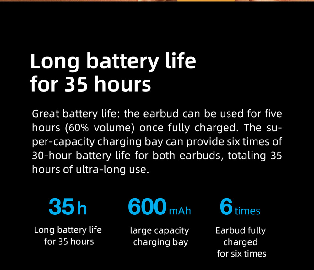 Mibro S1 TWS Headphones Stereo BT5.3 600mAh Long Battery Life ENC Call Noise Cancellation Touch Control - White